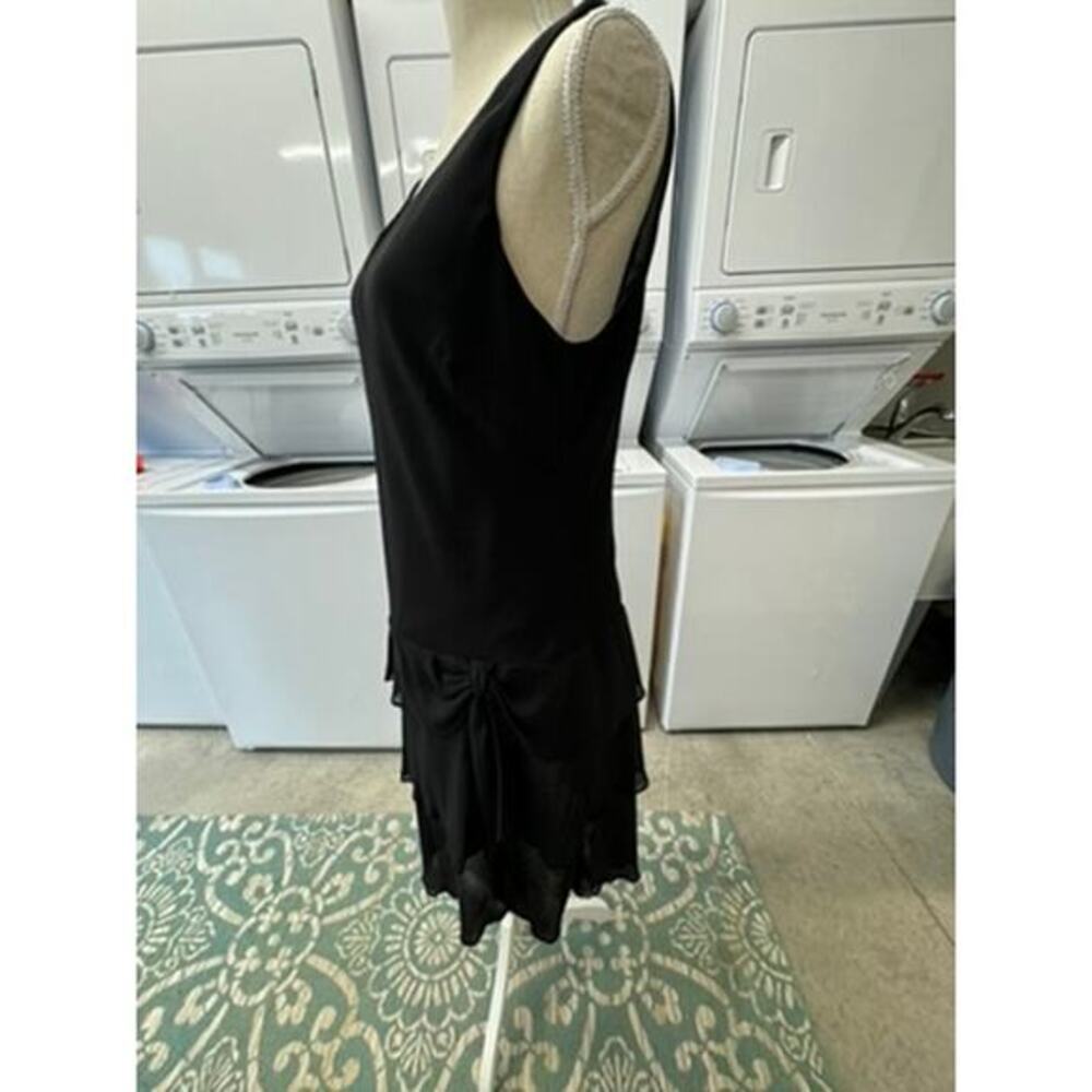 Evan Picone, Dress ,Sheer like, Black, Goth, Y2K, Ruffled, Side Tie, Witchy - Picture 2 of 7